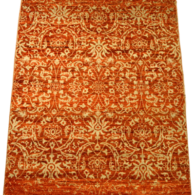 ABSTRACT HAND-KNOTTED PAKISTANI WOOL RUG