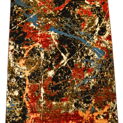 ABSTRACT HAND-KNOTTED PAKISTANI WOOL RUG
