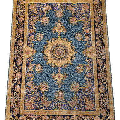 AUTHENTIC TIBETAN SILK ON SILK HAND-KNOTTED TRADITIONAL RUG