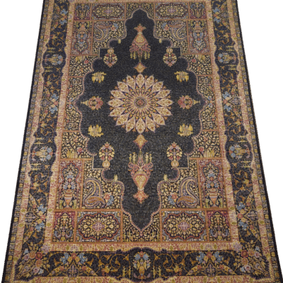TRADITIONAL TIBETAN SILK ON SILK HAND-KNOTTED RUG