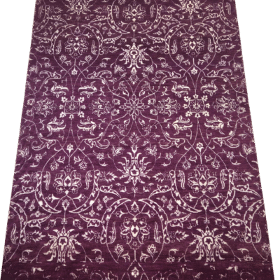 CONTEMPORARY TWO TONE HAND-KNOTTED RUG