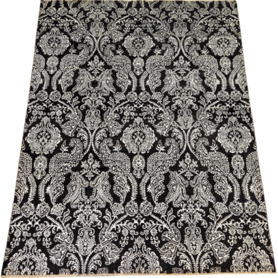 CONTEMPORARY TWO TONE HAND-KNOTTED RUG