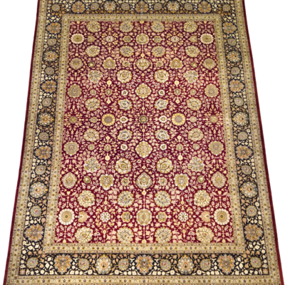 TRANSITIONAL FLORAL HAND-KNOTTED RUG