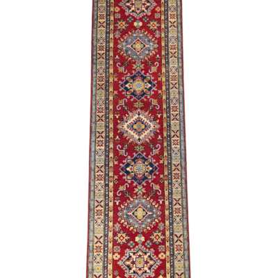 KAZAK HAND-KNOTTED RUNNER RUG